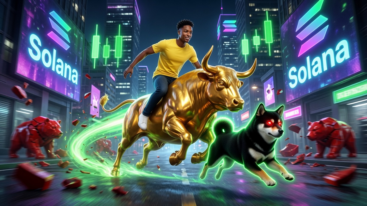The Black Shiba charging through Solana